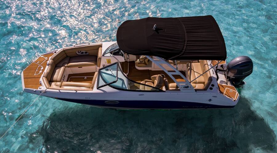 Top-down aerial 1Life Nautic Star clear water